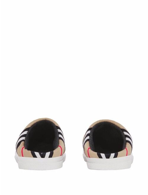 Burberry Icon Stripe backless slippers