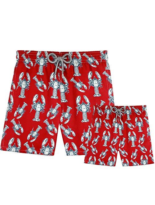 Stivali Father and Son Matching Swim Trunks Red Lobster