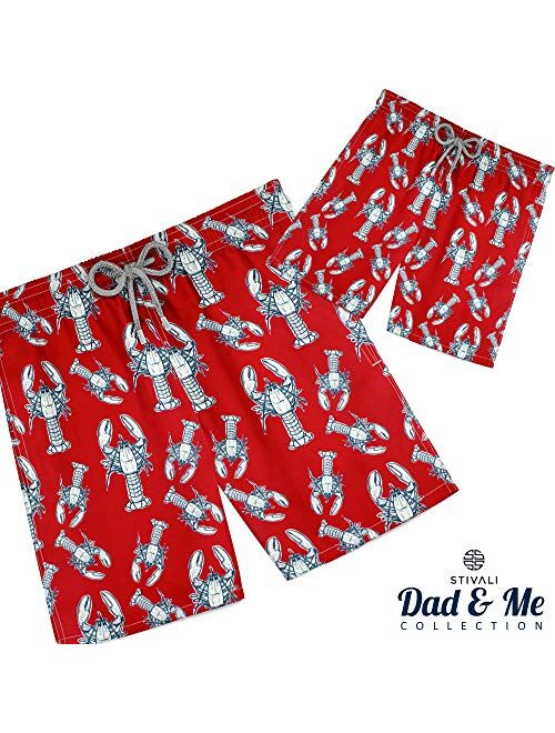 Stivali Father and Son Matching Swim Trunks Red Lobster