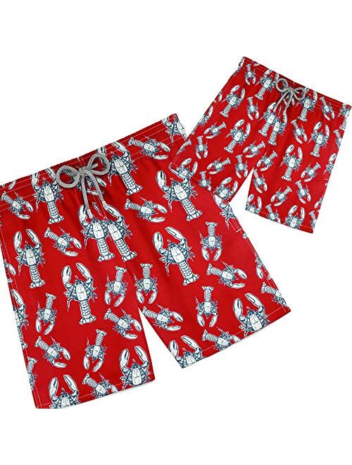 Stivali Father and Son Matching Swim Trunks Red Lobster