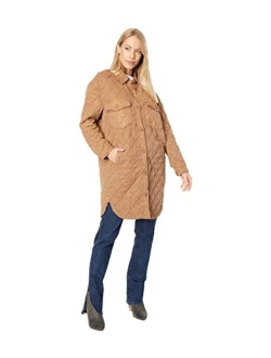 [BLANKNYC] womens Quilted Tencel Long Quilted Jacket With Pockets, Comfortable & Stylish Coat