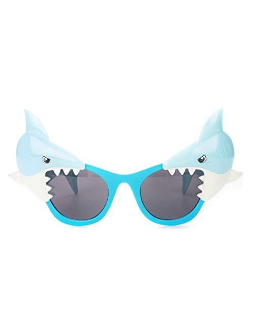 FANCYKIDS Shark Sunglasses Eyeglasses Novelty Funny Costume Sunglasses for Boys Girls Birthday Photo Props Sea Ocean Theme Party Decoration Toys 3 PAIRS