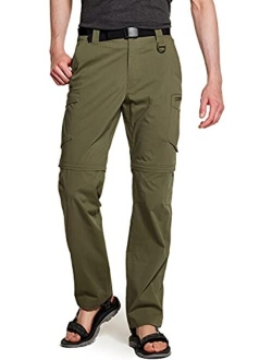 Men's Convertible Cargo Pants, Water Repellent Hiking Pants, Zip Off Lightweight Stretch UPF 50  Work Outdoor Pants