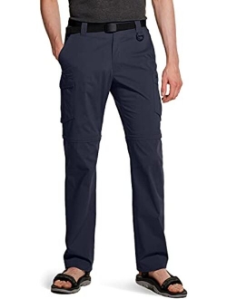 Men's Convertible Cargo Pants, Water Repellent Hiking Pants, Zip Off Lightweight Stretch UPF 50  Work Outdoor Pants