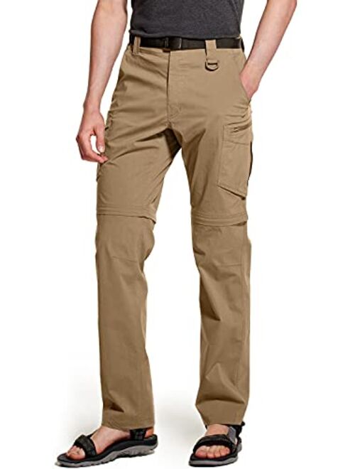 CQR Men's Convertible Cargo Pants, Water Repellent Hiking Pants, Zip Off Lightweight Stretch UPF 50+ Work Outdoor Pants