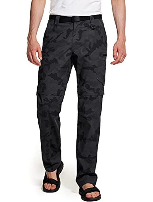 CQR Men's Convertible Cargo Pants, Water Repellent Hiking Pants, Zip Off Lightweight Stretch UPF 50+ Work Outdoor Pants