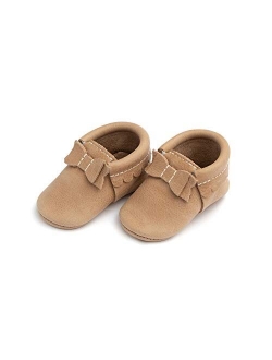 Soft Sole Leather Bow Moccasins, Baby Girl Shoes , Sizes 1-5, Multiple Colors