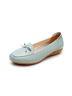 VenusCelia Women's Bowknot Wide Flat Shoe