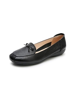 VenusCelia Women's Bowknot Wide Flat Shoe