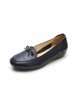 VenusCelia Women's Bowknot Wide Flat Shoe