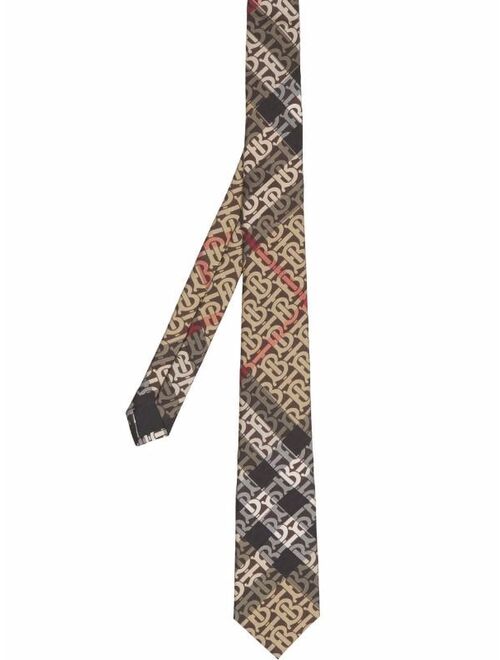 Burberry monogram check silk-jacquard tie