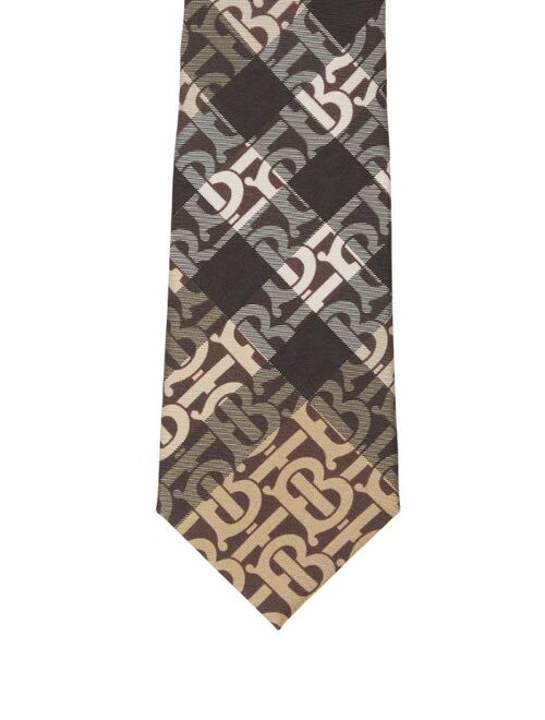 Burberry monogram check silk-jacquard tie