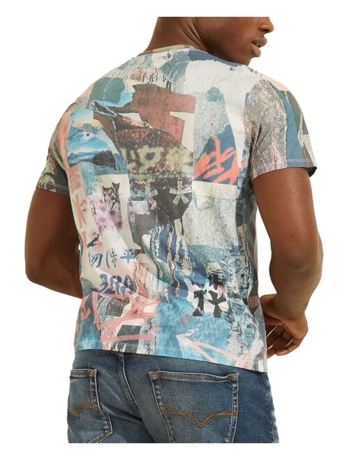 GUESS Men's Poster Collage Graphic T-Shirt