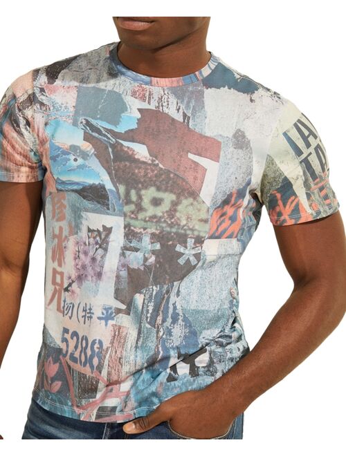 GUESS Men's Poster Collage Graphic T-Shirt