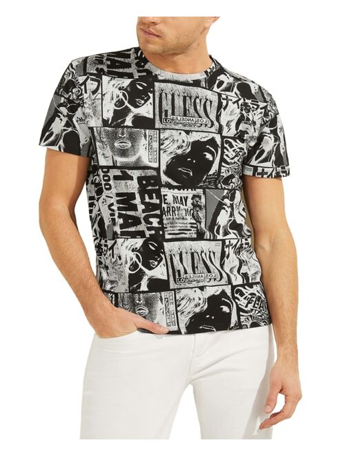 GUESS Men's City Riot Collage Logo Graphic T-Shirt