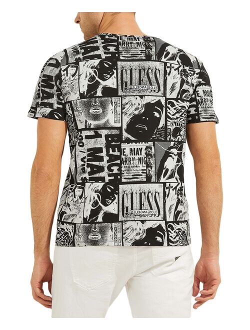 GUESS Men's City Riot Collage Logo Graphic T-Shirt