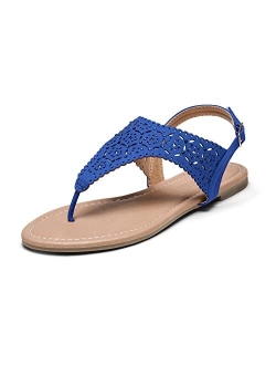 Women's Rhinestone Casual Wear Cut Gladiator Flat Sandals Beach Dressy T-Strap Thong Sandals