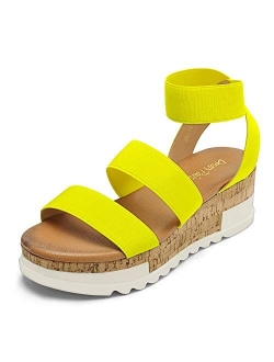 Women's Open Toe Ankle Strap Casual Flatform Platform Sandals