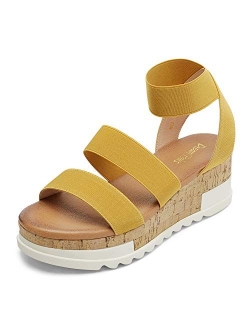 Women's Open Toe Ankle Strap Casual Flatform Platform Sandals