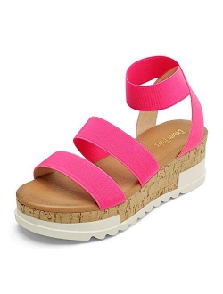 Women's Open Toe Ankle Strap Casual Flatform Platform Sandals