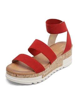 Women's Open Toe Ankle Strap Casual Flatform Platform Sandals