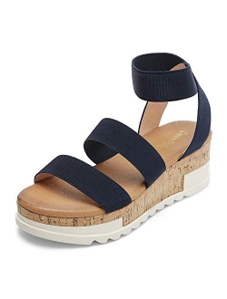 Women's Open Toe Ankle Strap Casual Flatform Platform Sandals