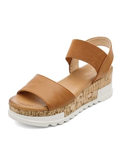 Women's Open Toe Ankle Strap Casual Flatform Platform Sandals