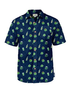 Men's St. Patrick's Day Button Down Shirt - St. Paddy's Hawaiian Shirt for Guys