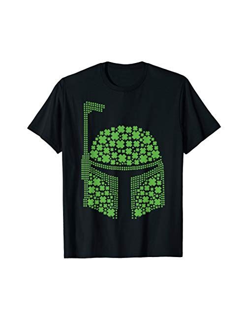 Star Wars Boba Fett Clover Helmet St Patrick's Graphic Tee