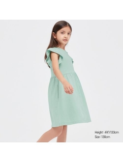 GIRLS SMOOTH COTTON FRILLED DRESS