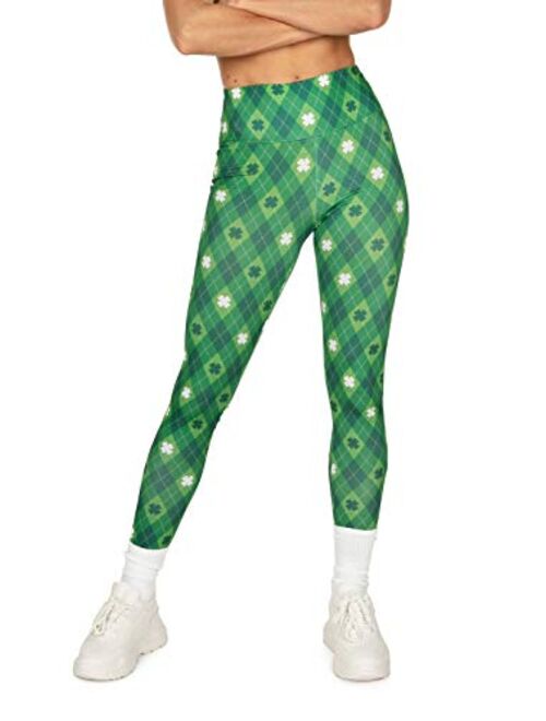 Tipsy Elves Fun St. Patrick's Day Leggings for Women for Parties and Festivals High Waisted and Low Waisted Styles