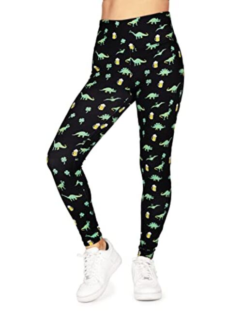 Tipsy Elves Fun St. Patrick's Day Leggings for Women for Parties and Festivals High Waisted and Low Waisted Styles