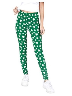 Tstars St Patricks Day Leggings Women Teen Girls Shamrock Irish Clover Paddys Tights