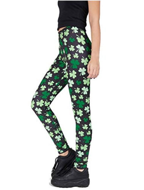 Tstars St Patricks Day Leggings Women Teen Girls Shamrock Irish Clover Paddys Tights