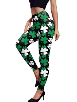 Spadehill Women's St. Patrick's Day Irish Green Shamrock Leggings