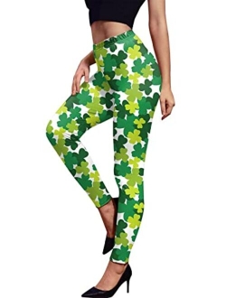 Spadehill Women's St. Patrick's Day Irish Green Shamrock Leggings