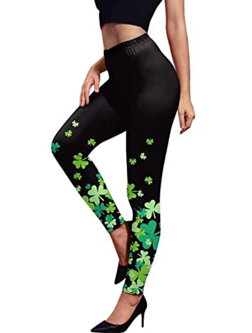 Spadehill Women's St. Patrick's Day Irish Green Shamrock Leggings