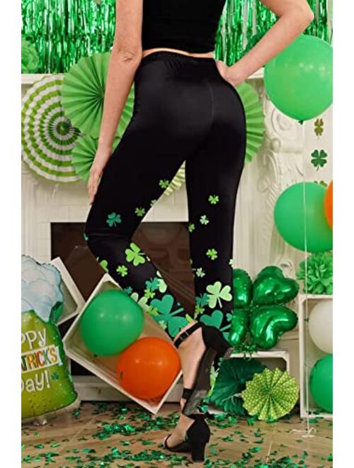 Spadehill Women's St. Patrick's Day Irish Green Shamrock Leggings