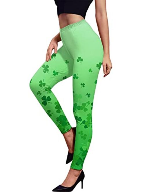 Spadehill Women's St. Patrick's Day Irish Green Shamrock Leggings