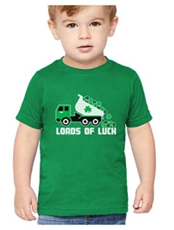 Tstars St Patricks Day Shirt Tractor Clover Toddler Kids Boys Long Sleeve T-Shirts