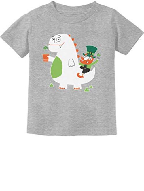 Tstars St Patricks Day Shirts Irish T-Rex Dinosaur Clover Outfit Toddler Kids T-Shirt