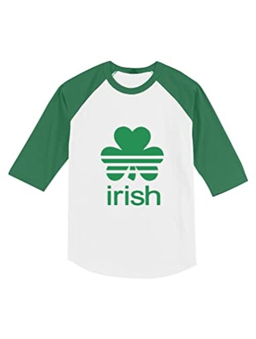 Tstars St Patricks Day Shirt Irish Lucky Charm Clover Toddler Kids Raglan T-Shirt