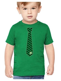 Tstars St Patricks Day Shirt Irish Clover Tie Shamrock Toddler and Youth Kids T-Shirt