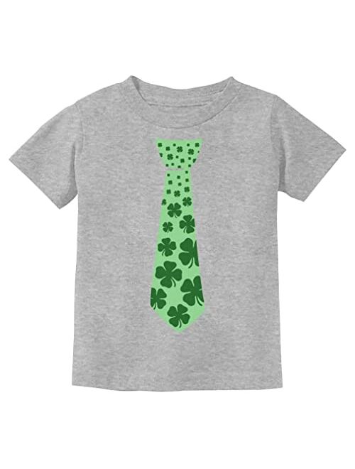 Tstars St Patricks Day Shirt Irish Clover Tie Shamrock Toddler and Youth Kids T-Shirt