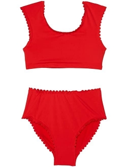 Scallop Color-Block Two-Pieces Swim (Big Kids)