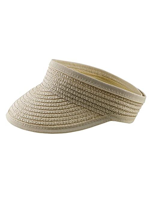 Inogih Sun-Visor-Hat for Kids Foldable Straw-Beach-Hat Baby-Girls Summer UPF 50+ Sun-Hat