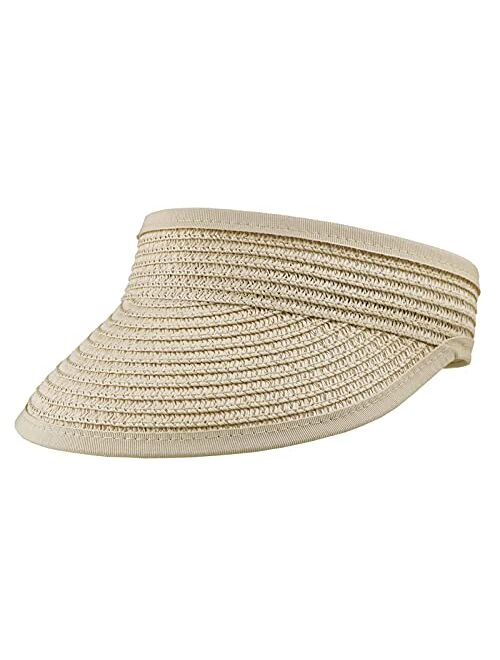 Inogih Sun-Visor-Hat for Kids Foldable Straw-Beach-Hat Baby-Girls Summer UPF 50+ Sun-Hat