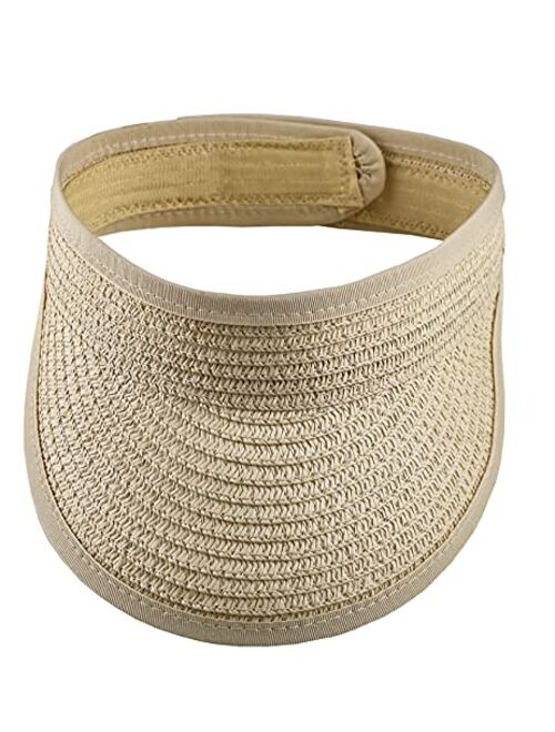 Inogih Sun-Visor-Hat for Kids Foldable Straw-Beach-Hat Baby-Girls Summer UPF 50+ Sun-Hat