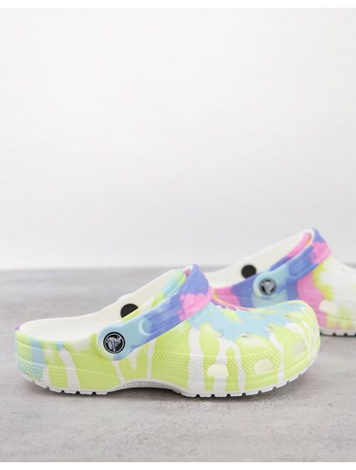 Crocs classic shoes in pastel tie dye