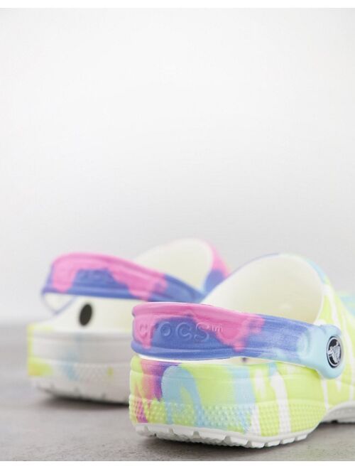 Crocs classic shoes in pastel tie dye